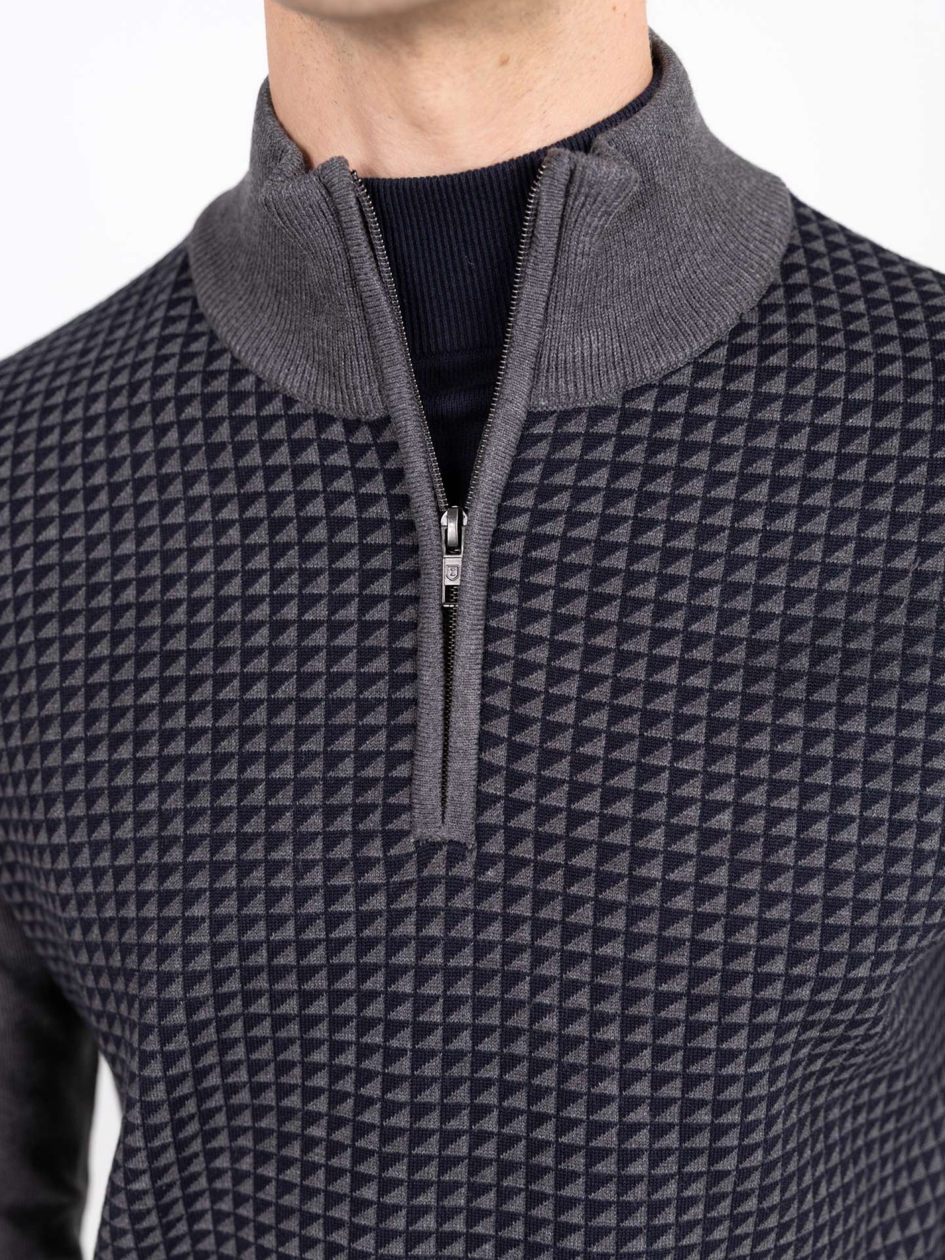 Camisola de meio fecho com padrão