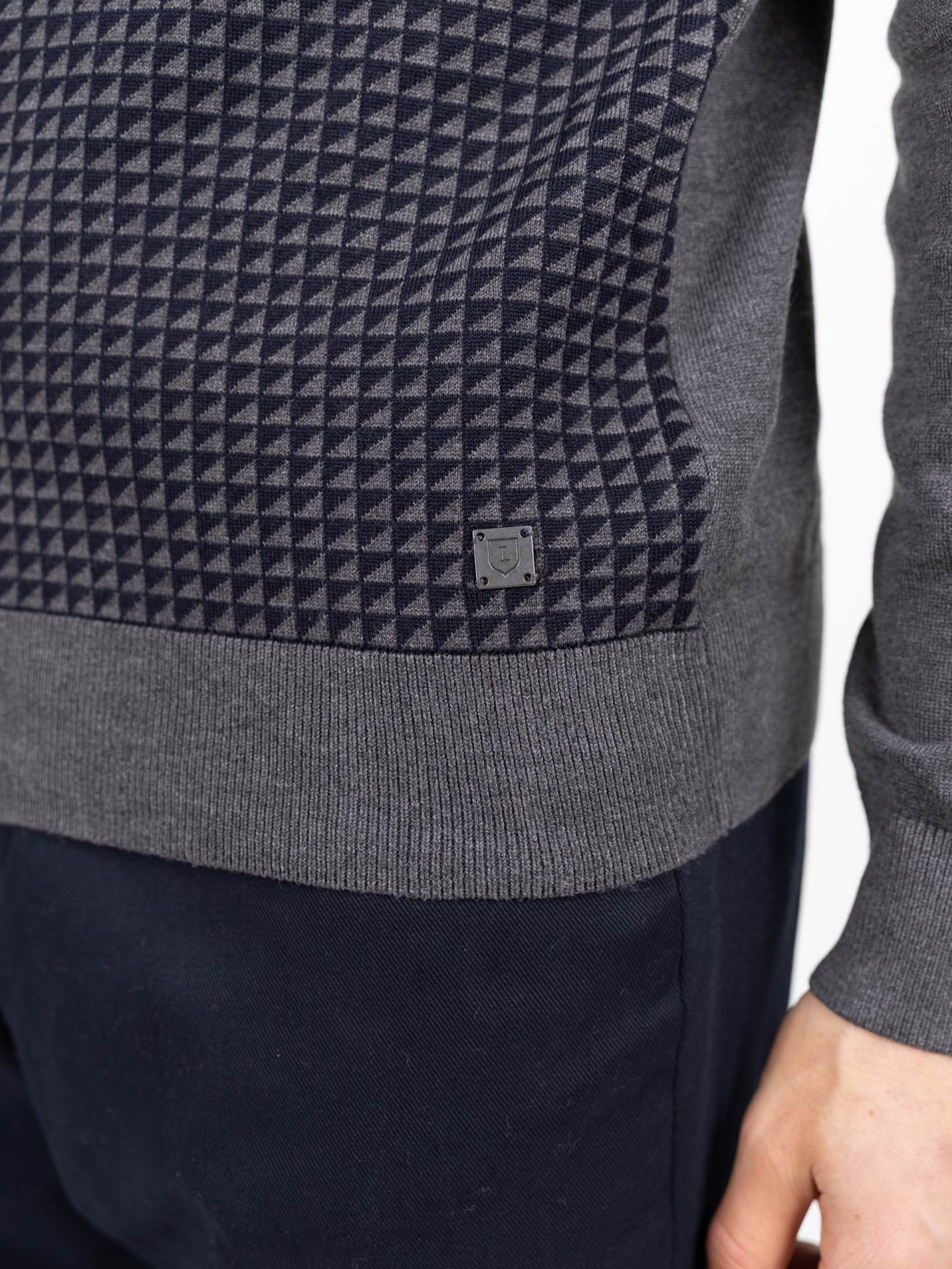 Camisola de meio fecho com padrão