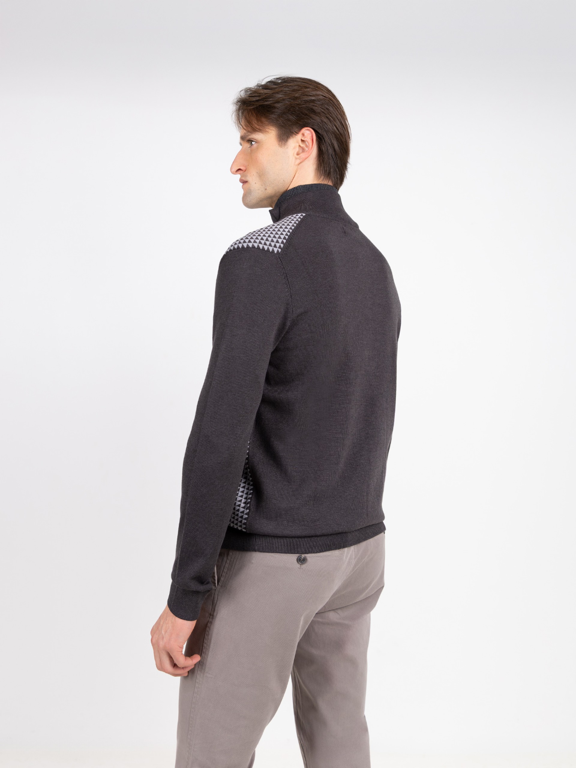 Camisola de meio fecho com padrão