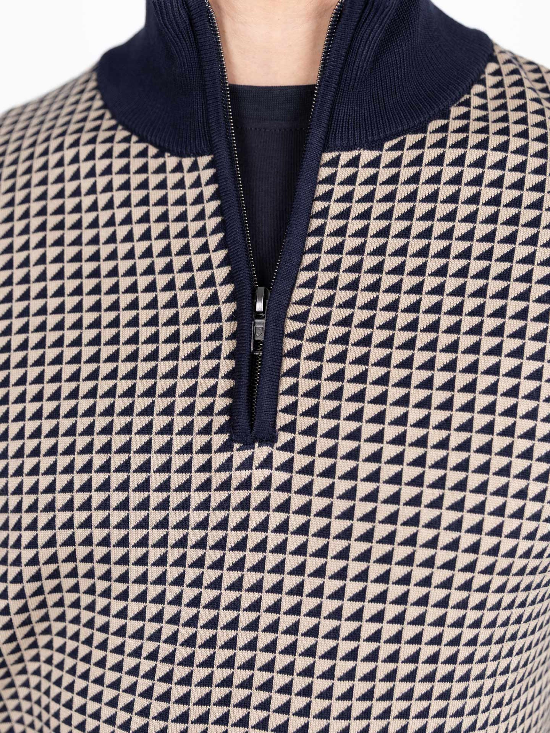 Camisola de meio fecho com padrão