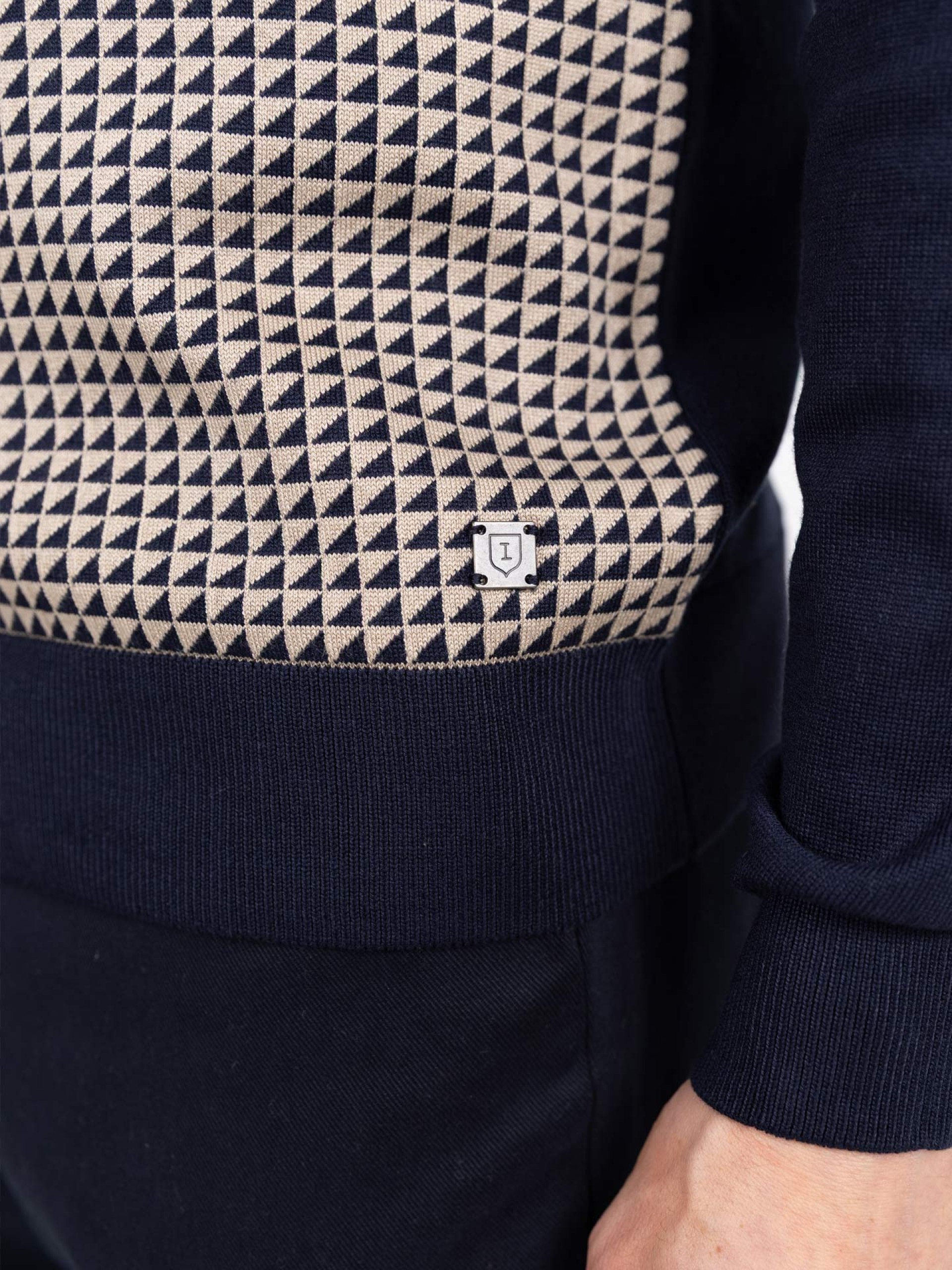 Camisola de meio fecho com padrão