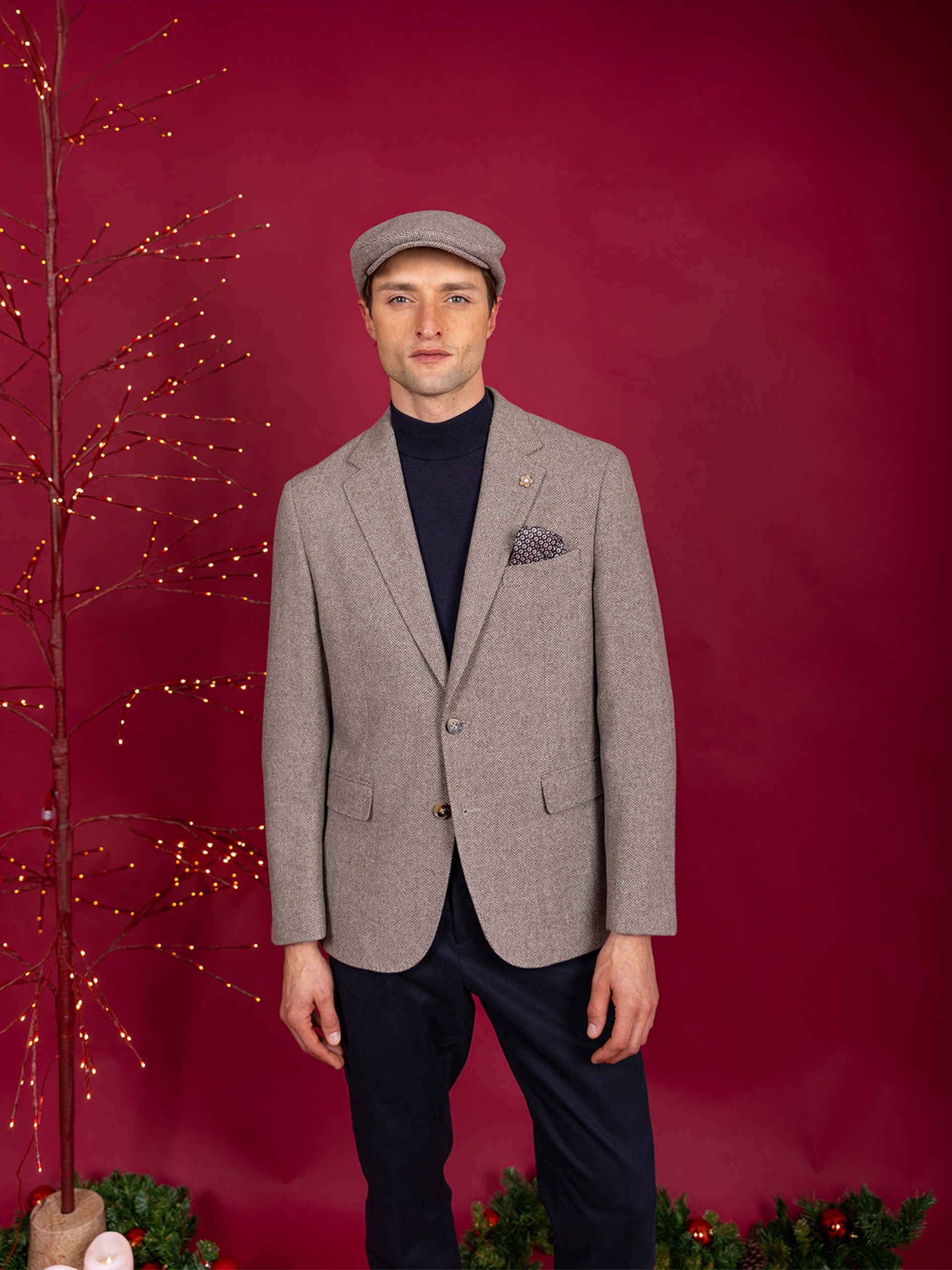 Blazer de lã com micro padrão