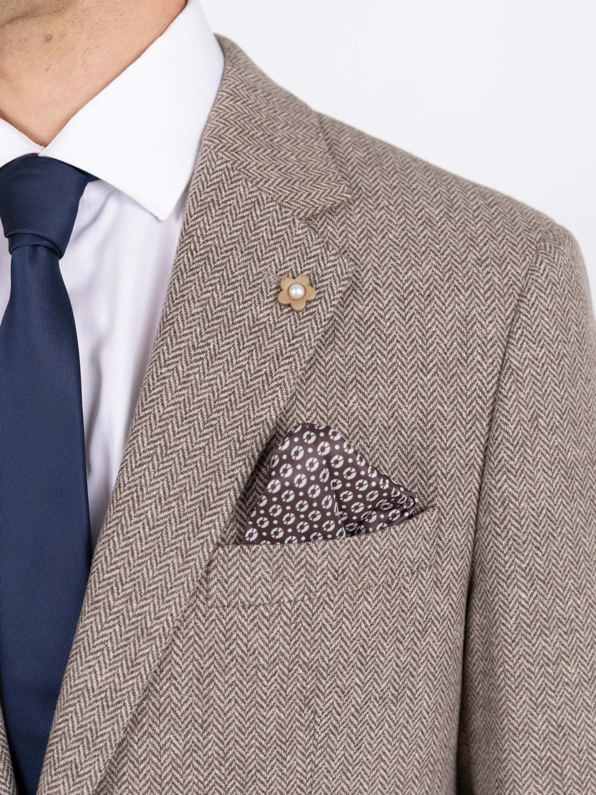 Blazer de lã com micro padrão