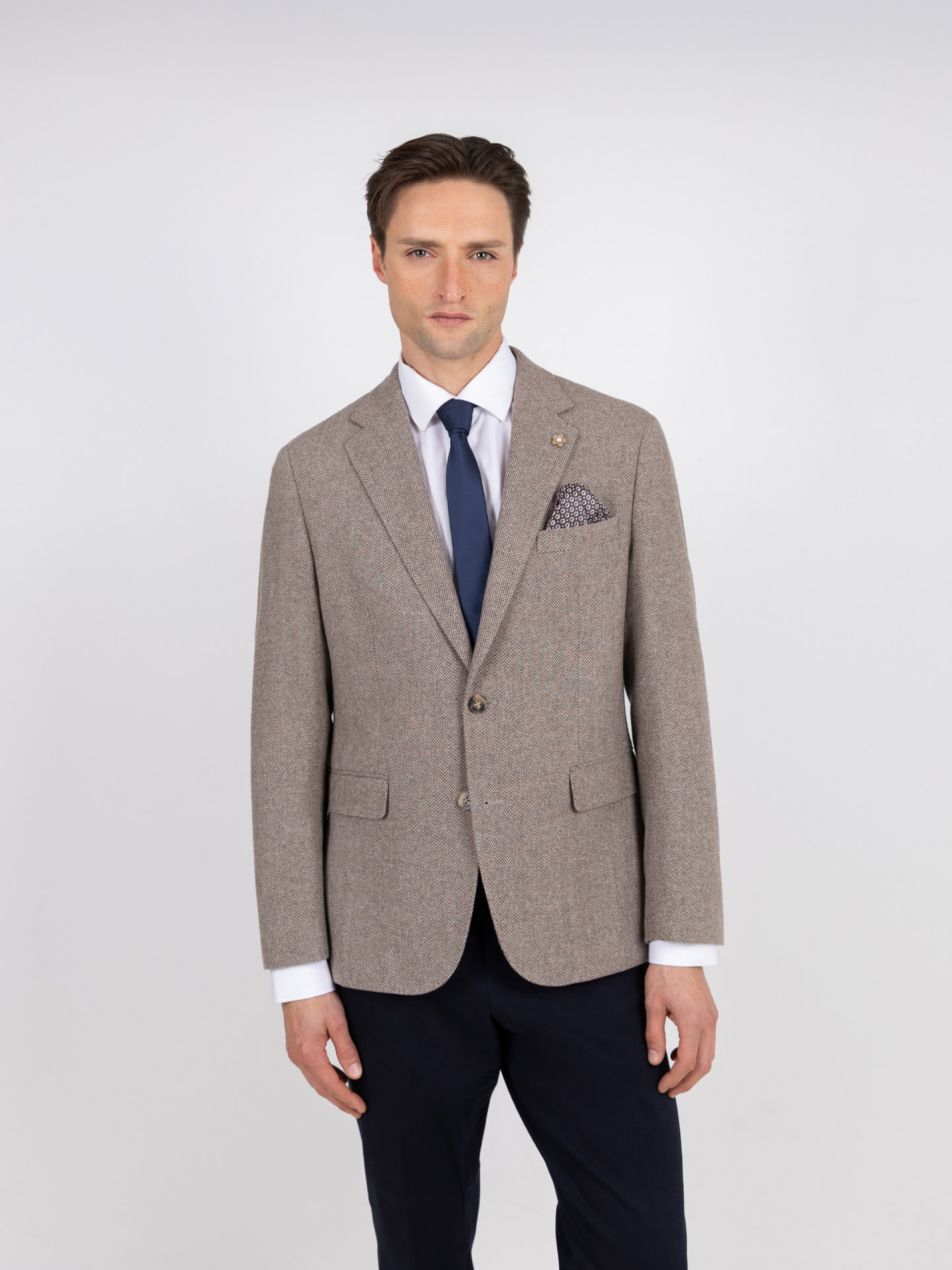 Blazer de lã com micro padrão