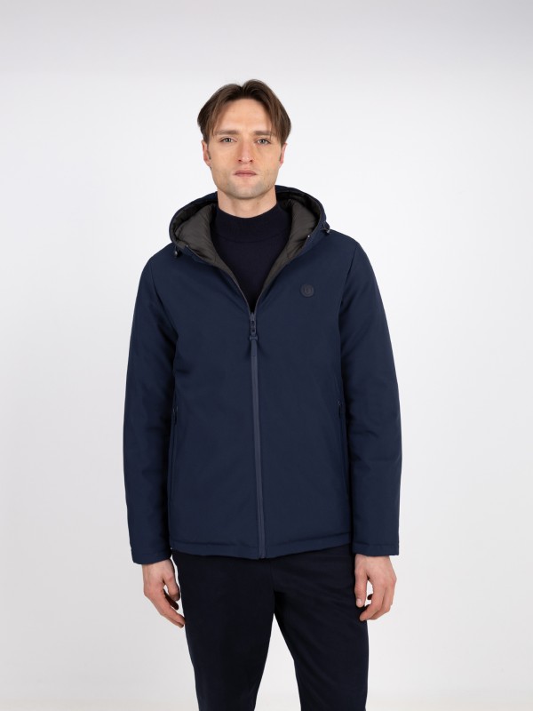 Reversible hooded jacket