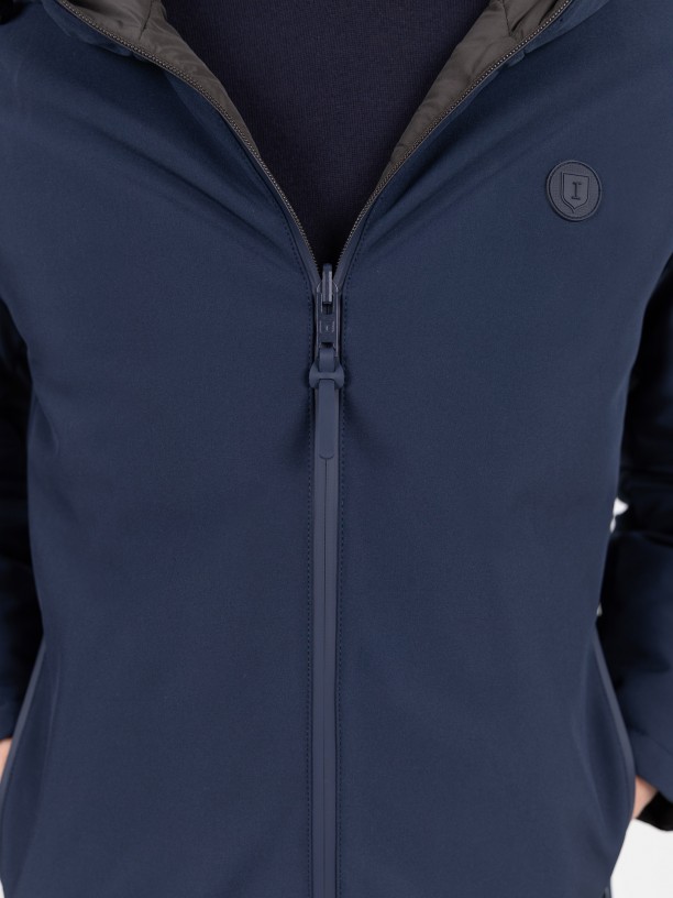 Reversible hooded jacket