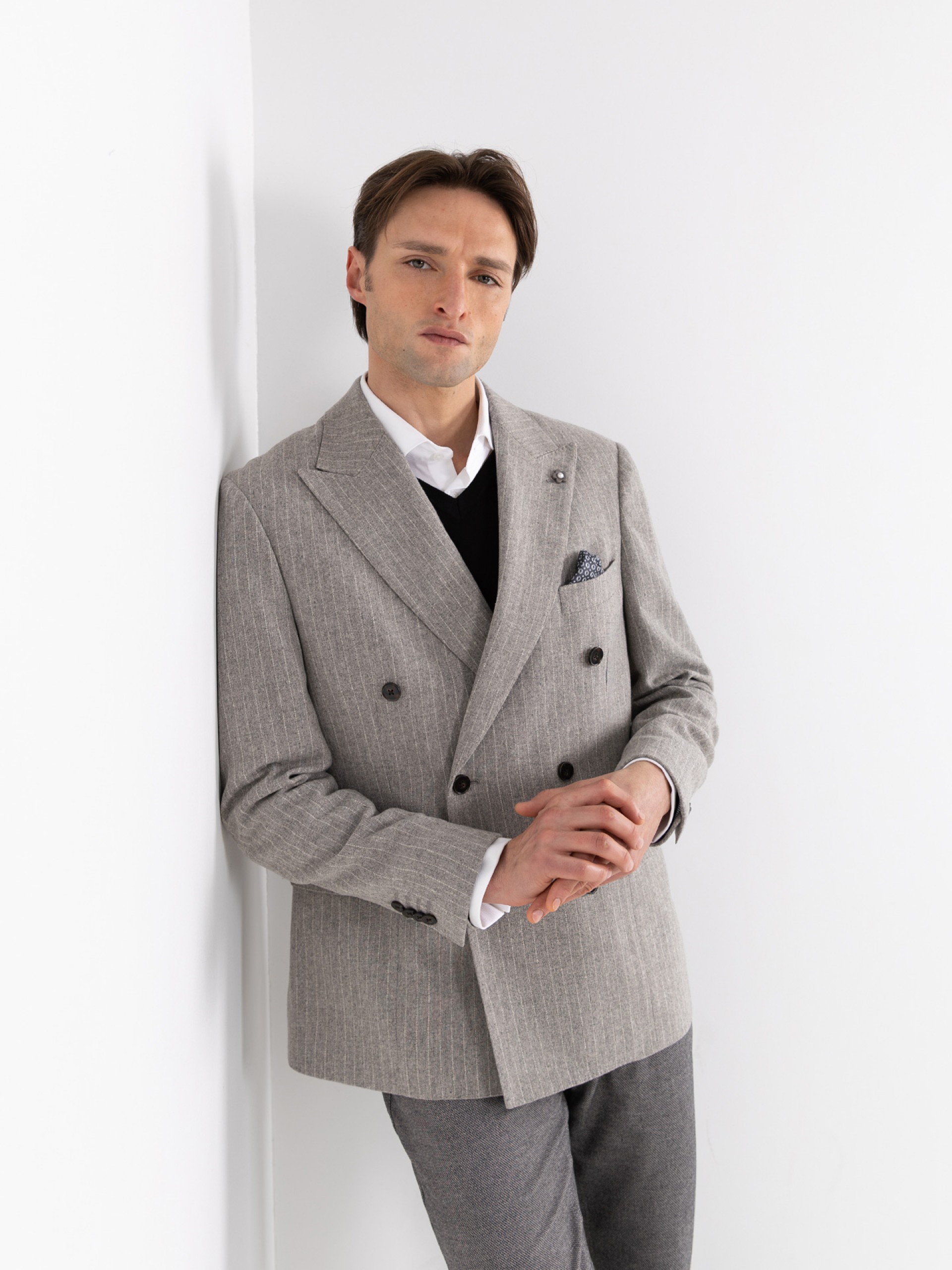 Double-breasted wool blazer