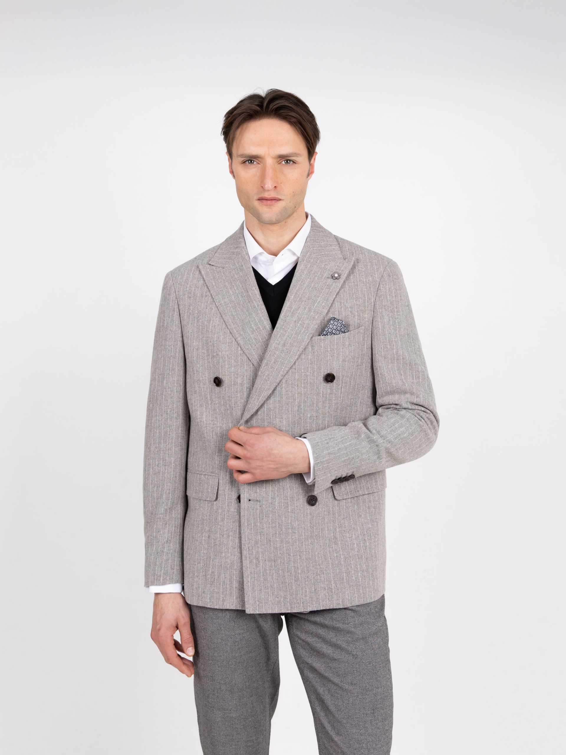 Double-breasted wool blazer
