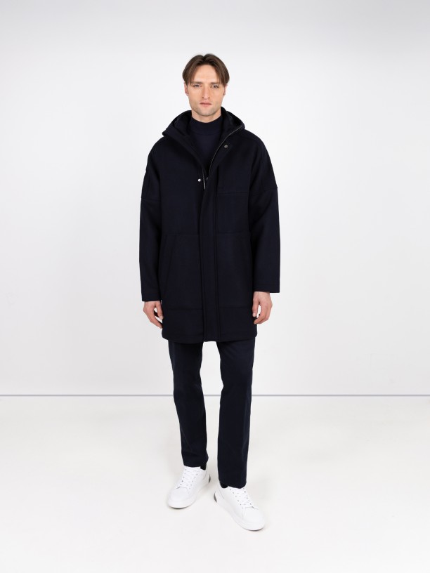 Plain wool anorak