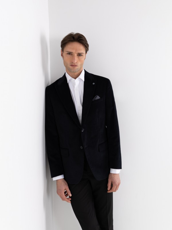 Blazer de veludo regular fit