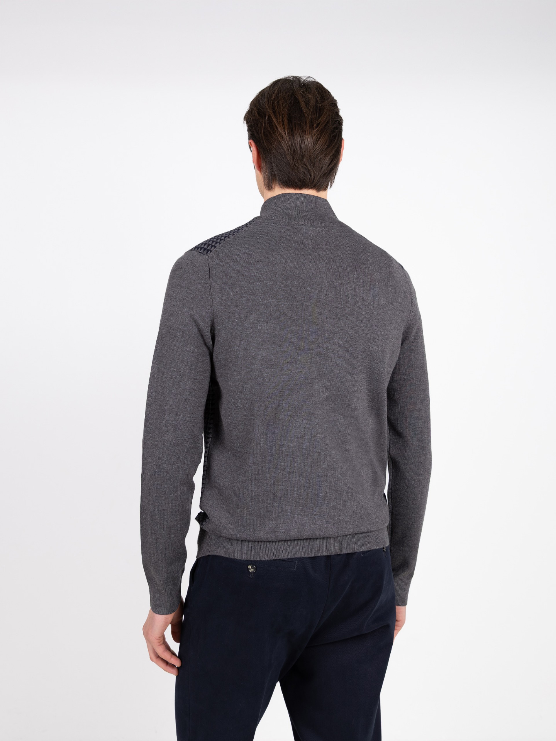 Half-zip sweater with pattern