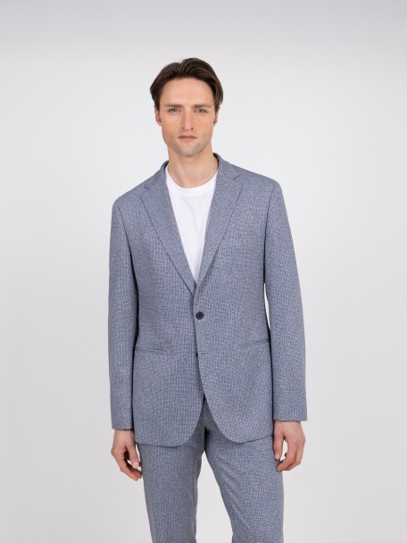 Fato slim fit elástico micro padrão Fato slim fit elástico micro padrão