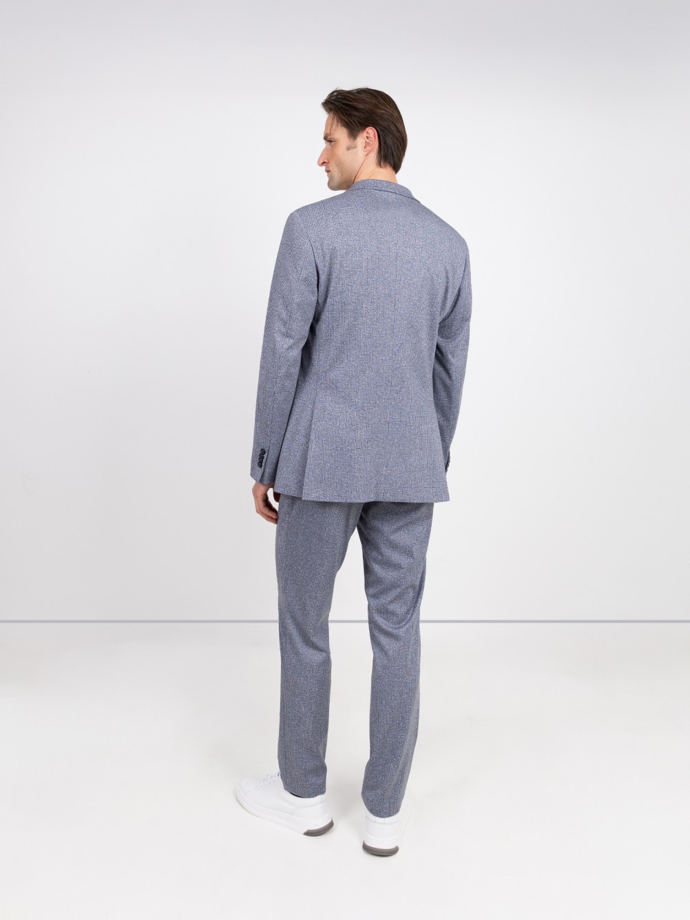 Fato slim fit elástico micro padrão
