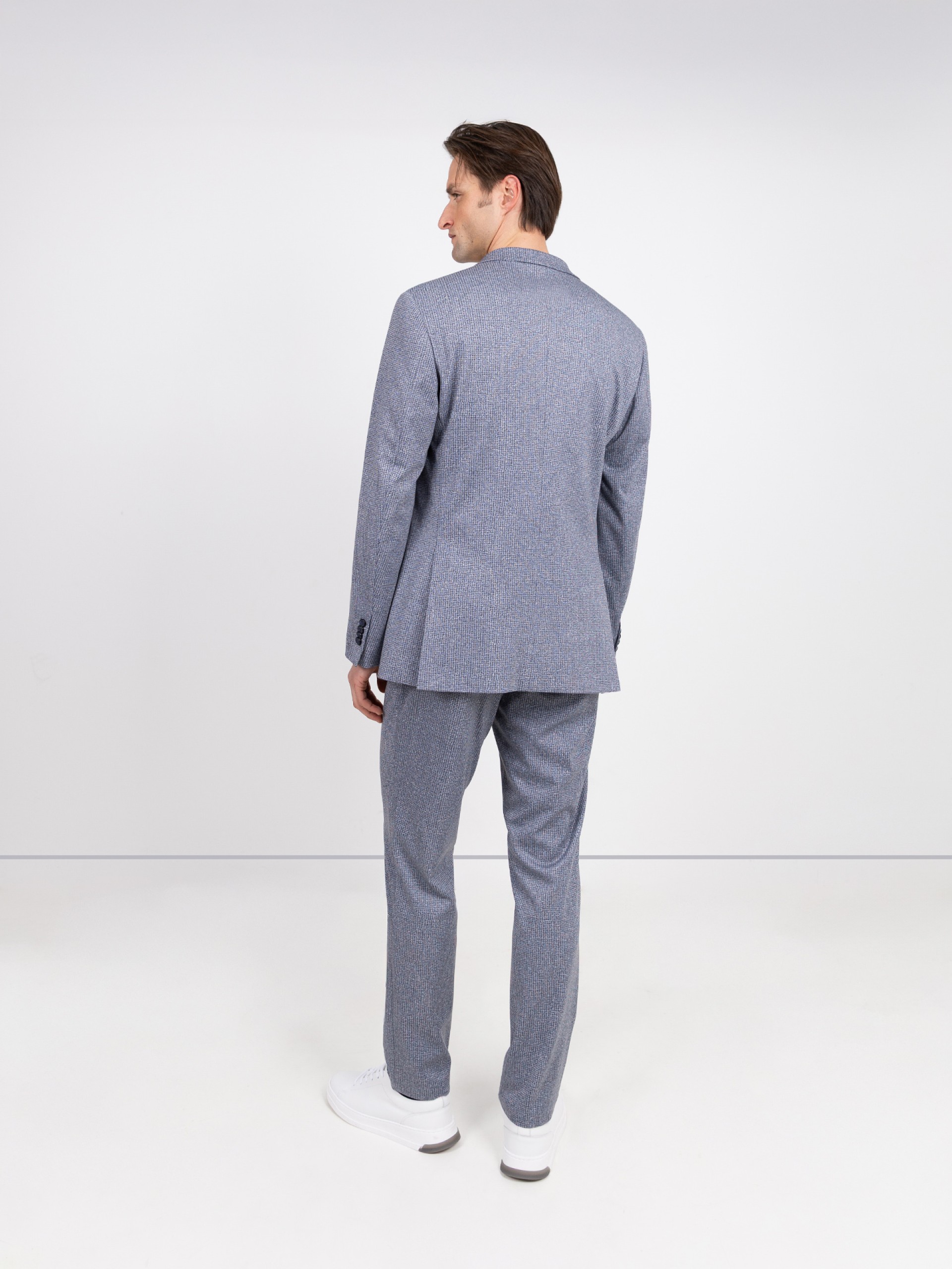 Fato slim fit elástico micro padrão