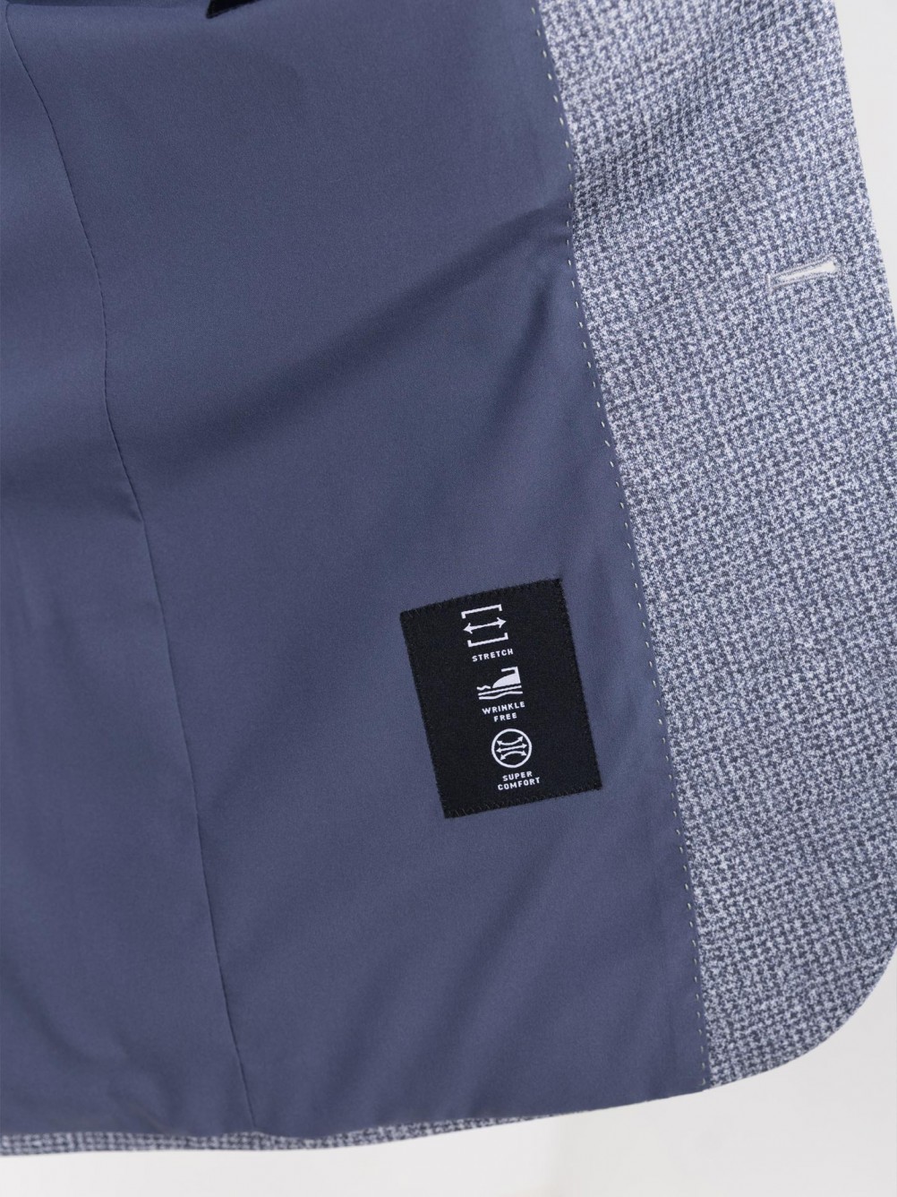 Fato slim fit elástico micro padrão