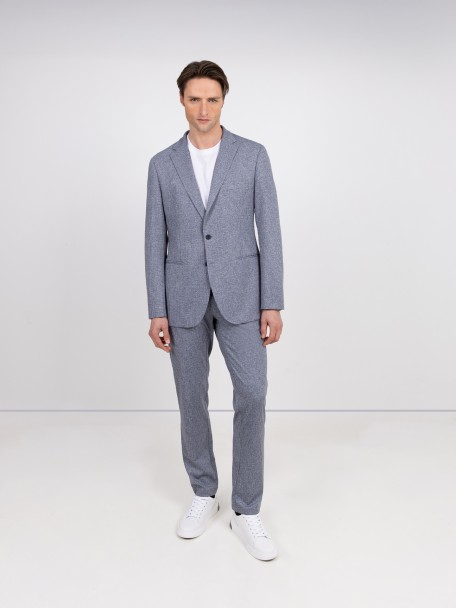 Fato slim fit elástico micro padrão Fato slim fit elástico micro padrão