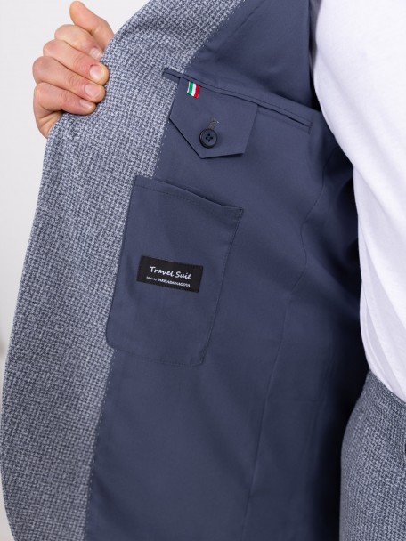 Fato slim fit elástico micro padrão Fato slim fit elástico micro padrão
