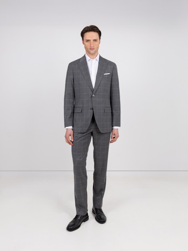 Regular Fit checked suit
