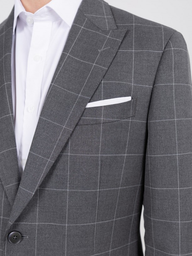 Regular Fit checked suit