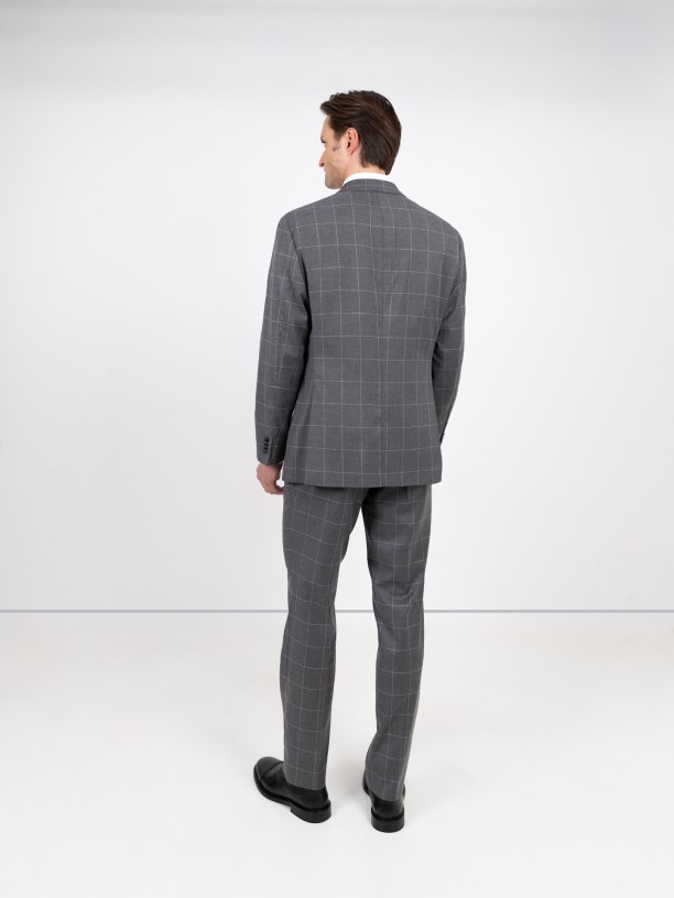 Regular Fit checked suit