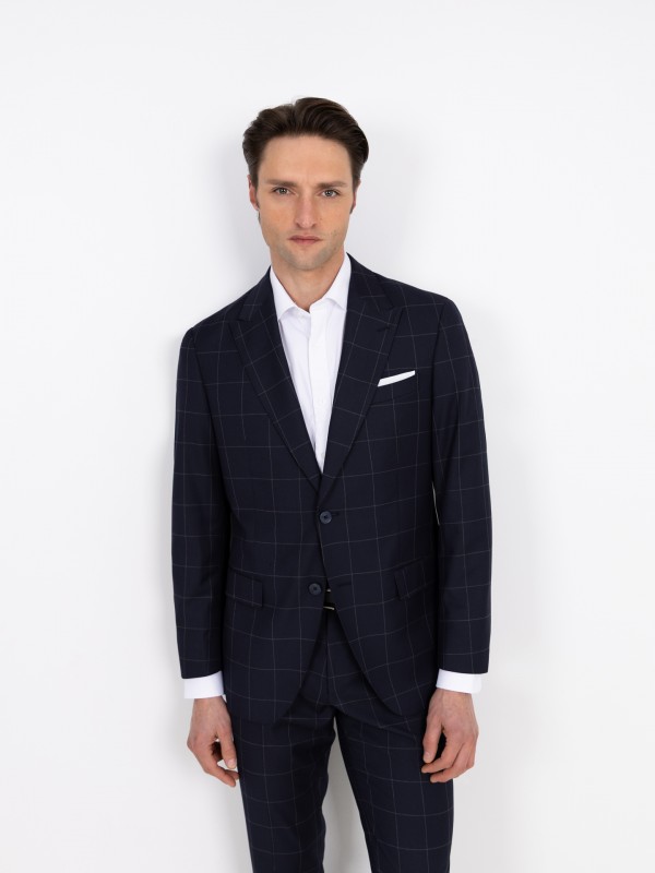 Traje de cuadro escocés de corte Regular Fit Traje de cuadro escocés de corte Regular Fit