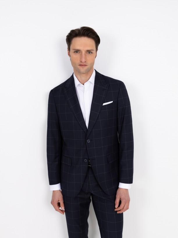 Regular Fit checked suit