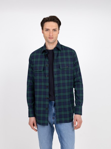 Camisa de algod�o padr�o xadrez