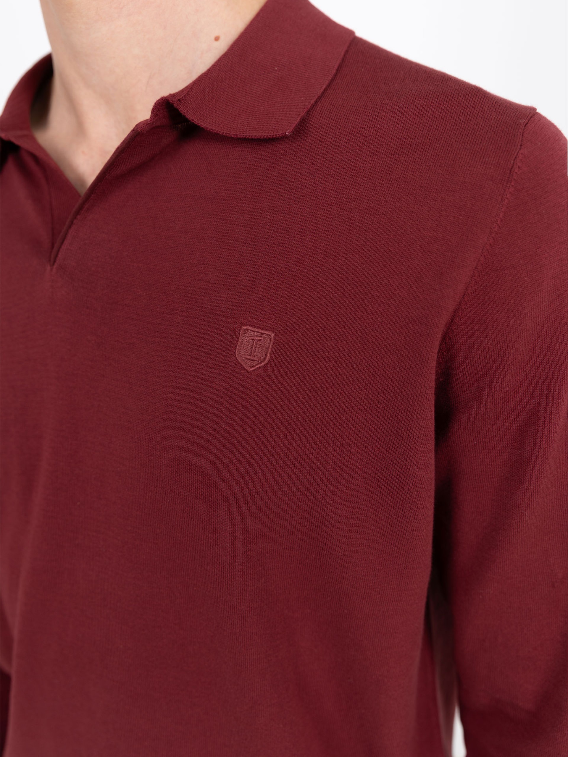 100% cotton long-sleeve knit polo