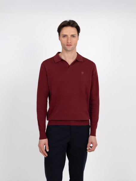 Polo de malha manga comprida 100% algod�o