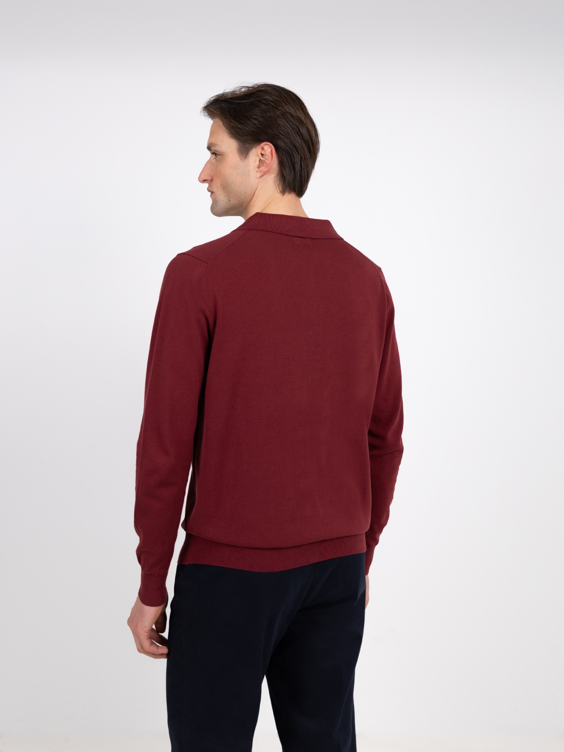 100% cotton long-sleeve knit polo