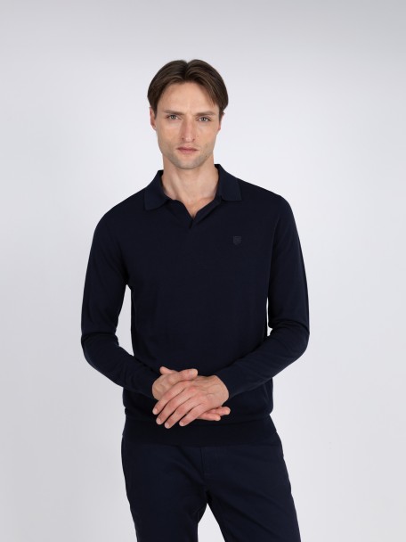 Polo de malha manga comprida 100% algod�o