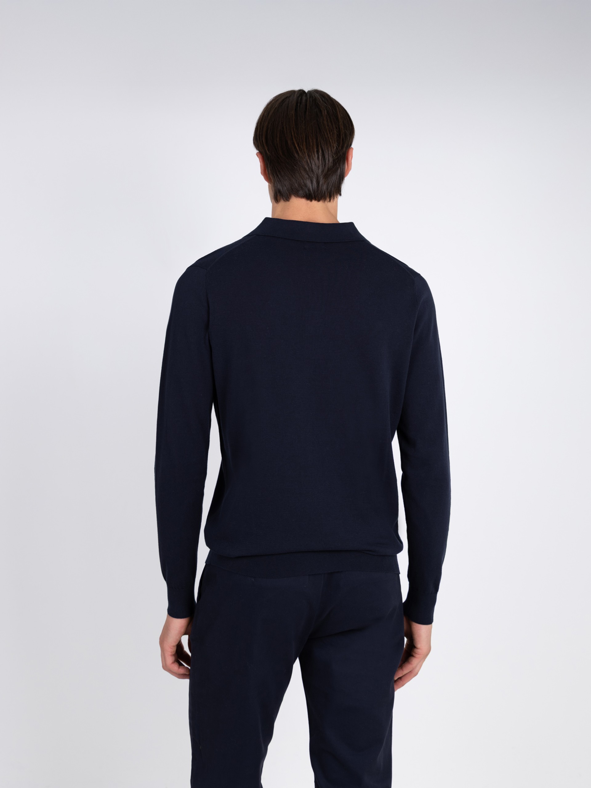 100% cotton long-sleeve knit polo