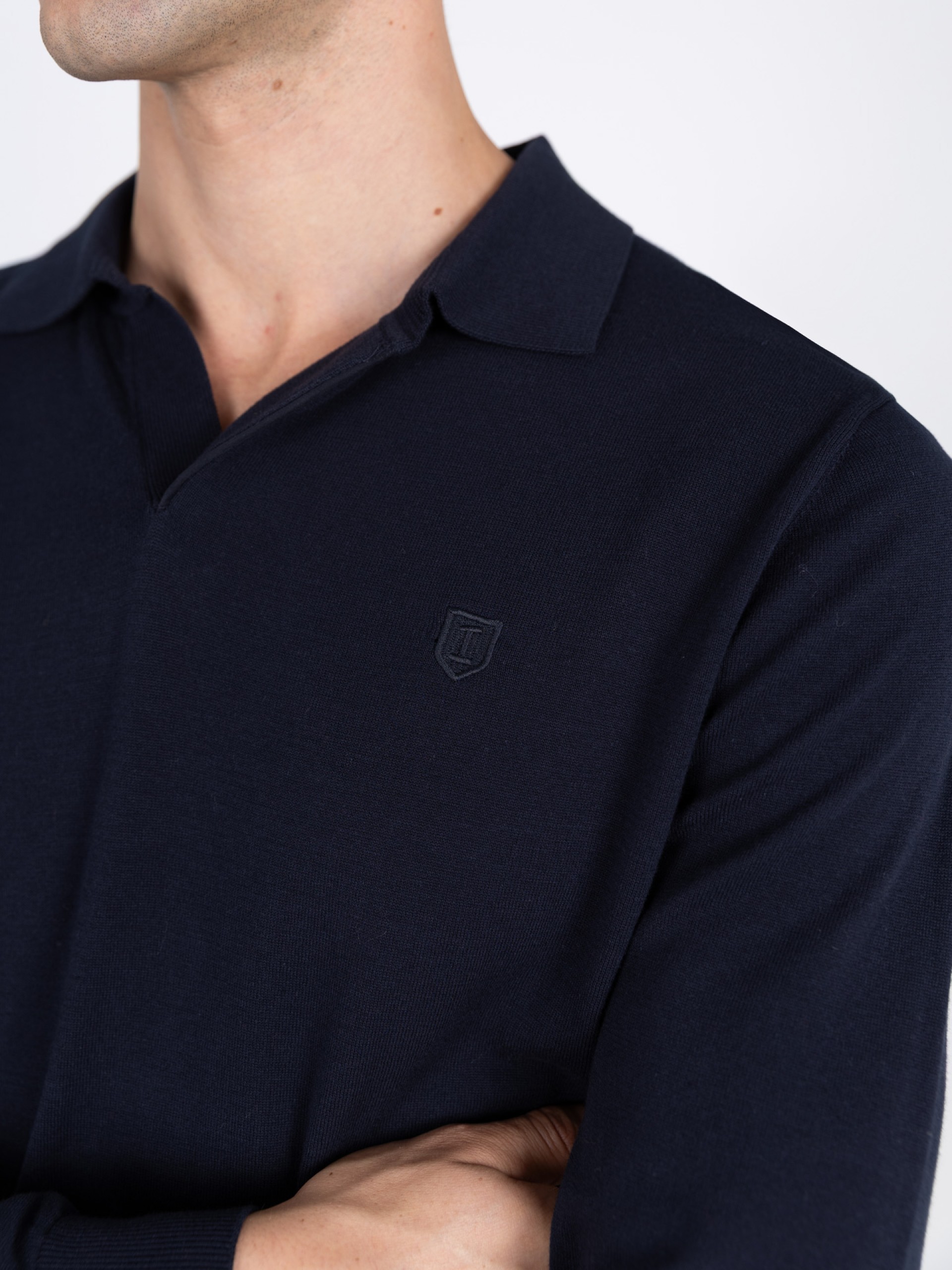 100% cotton long-sleeve knit polo