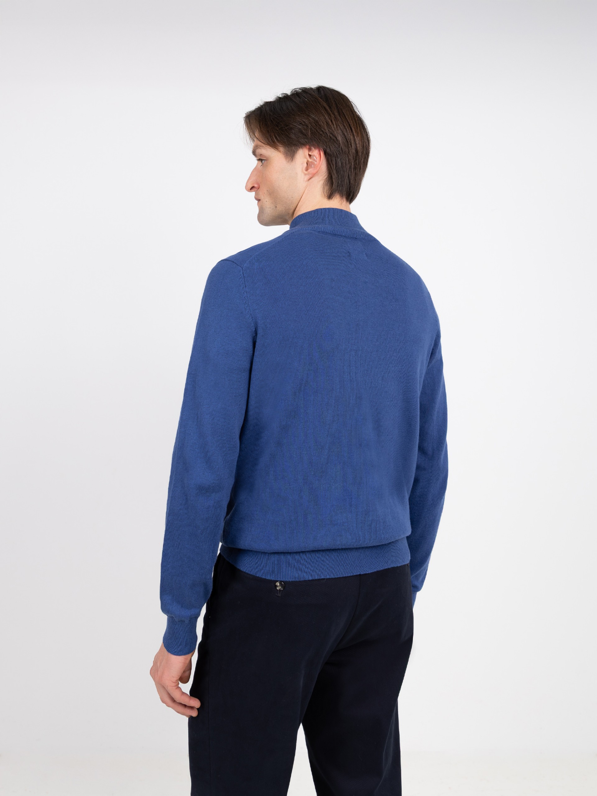 Cotton and Cashmere Knit Sweater Half-Zip