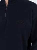 Plain half-zip sweatshirt with WAC logo