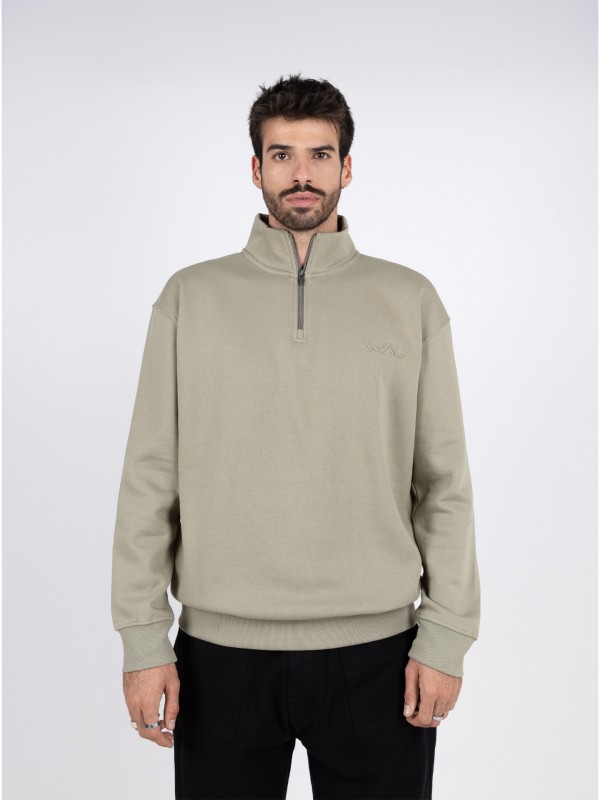 Plain half-zip sweatshirt with WAC logo