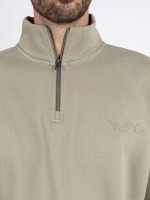 Plain half-zip sweatshirt with WAC logo Plain half-zip sweatshirt with WAC logo