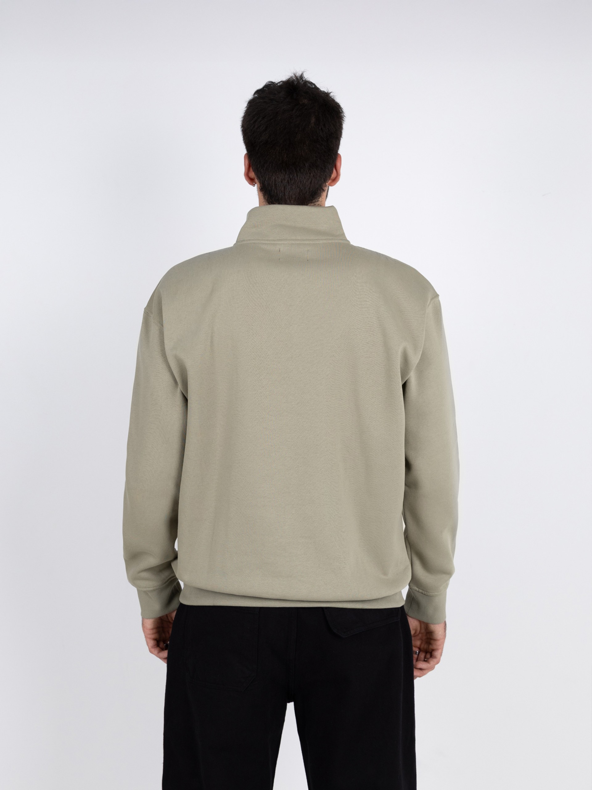Plain half-zip sweatshirt with WAC logo