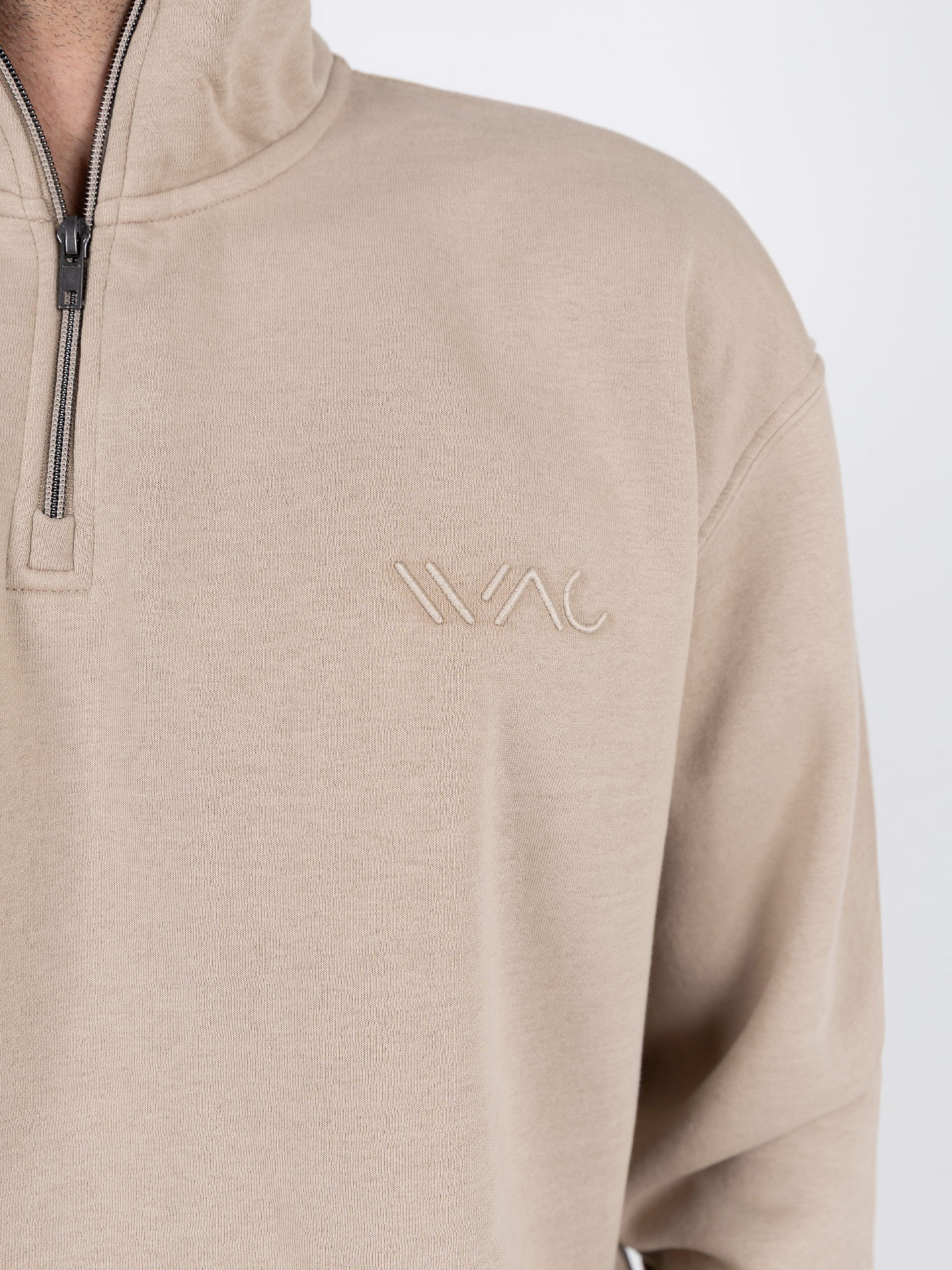 Plain half-zip sweatshirt with WAC logo