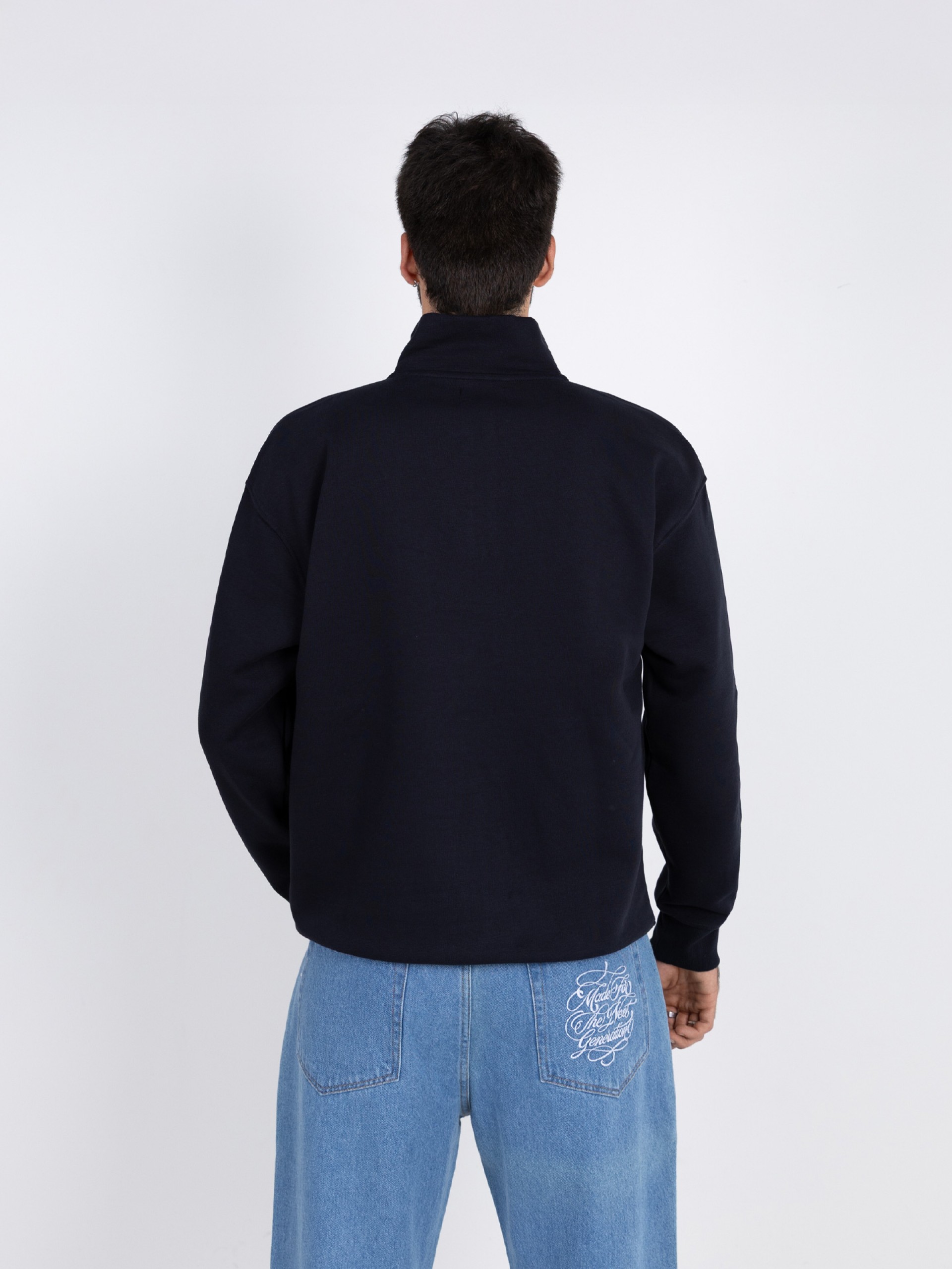 Plain half-zip sweatshirt with WAC logo