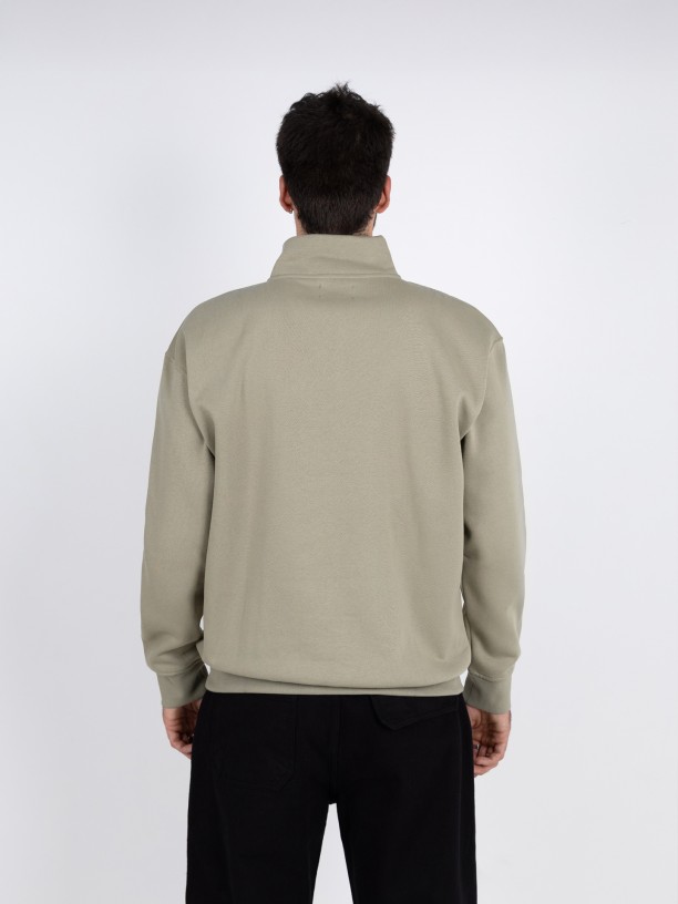 Plain half-zip sweatshirt with WAC logo