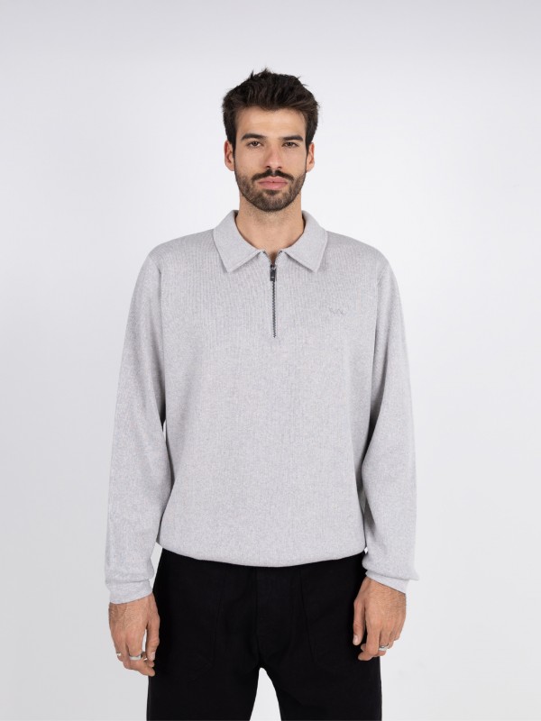 Plain half-zip knit with WAC logo