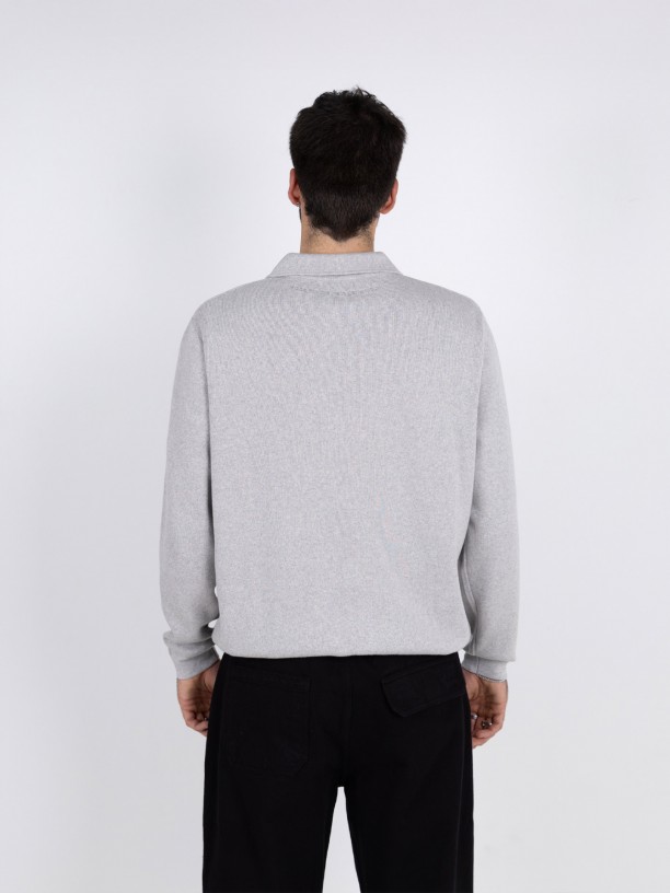 Plain half-zip knit with WAC logo