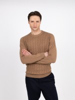 Camisola de malha com efeito entrançado Camisola de malha com efeito entrançado