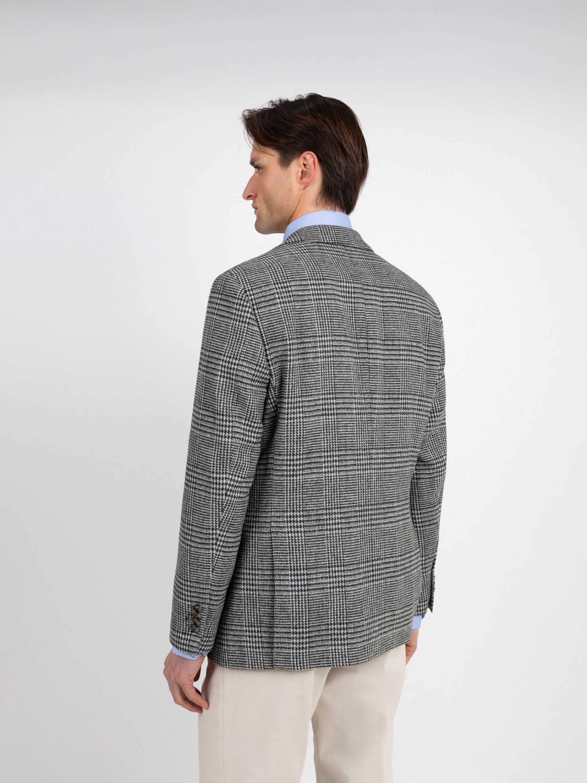 Wool blazer with a checked pattern