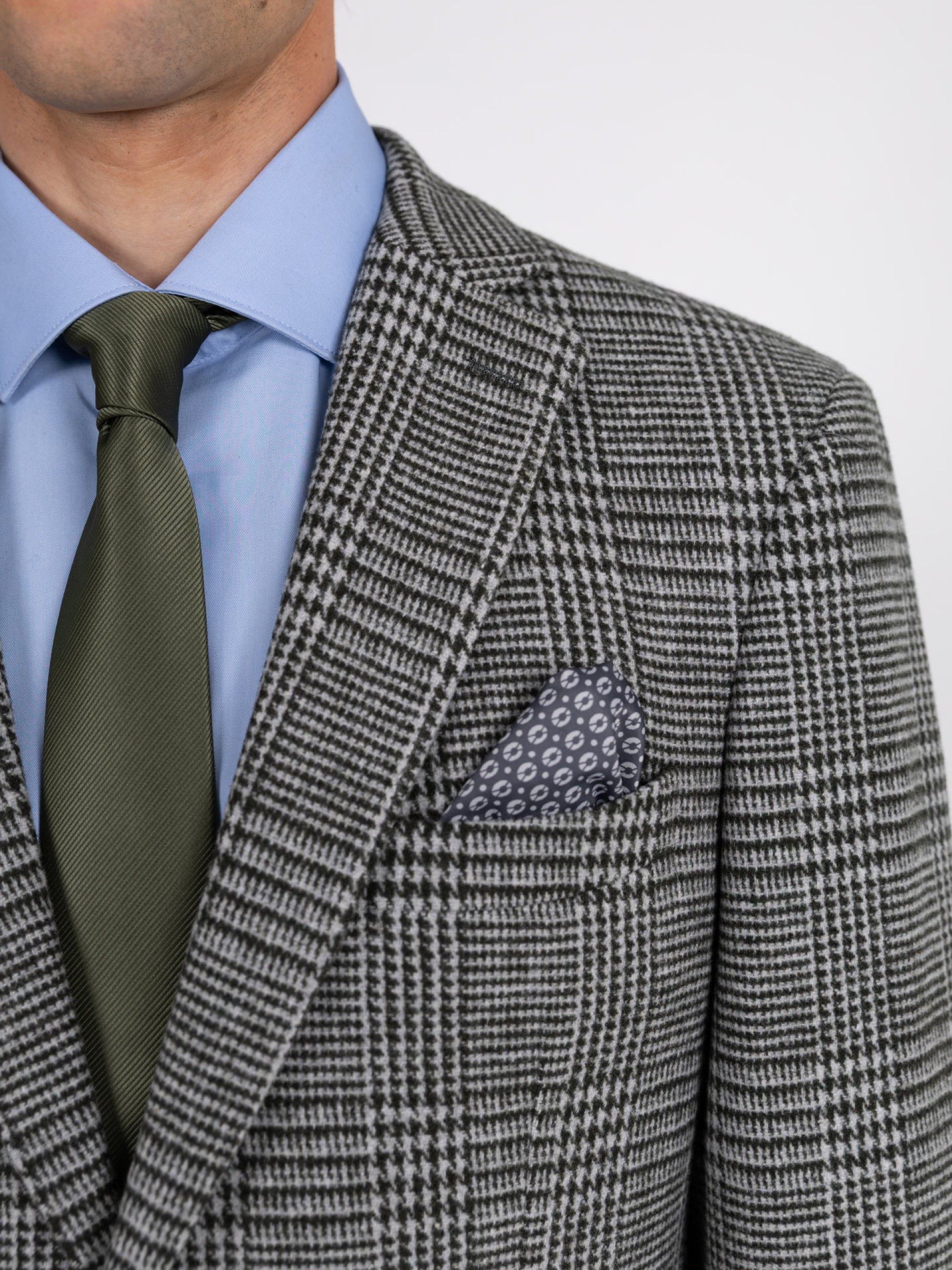 Wool blazer with a checked pattern