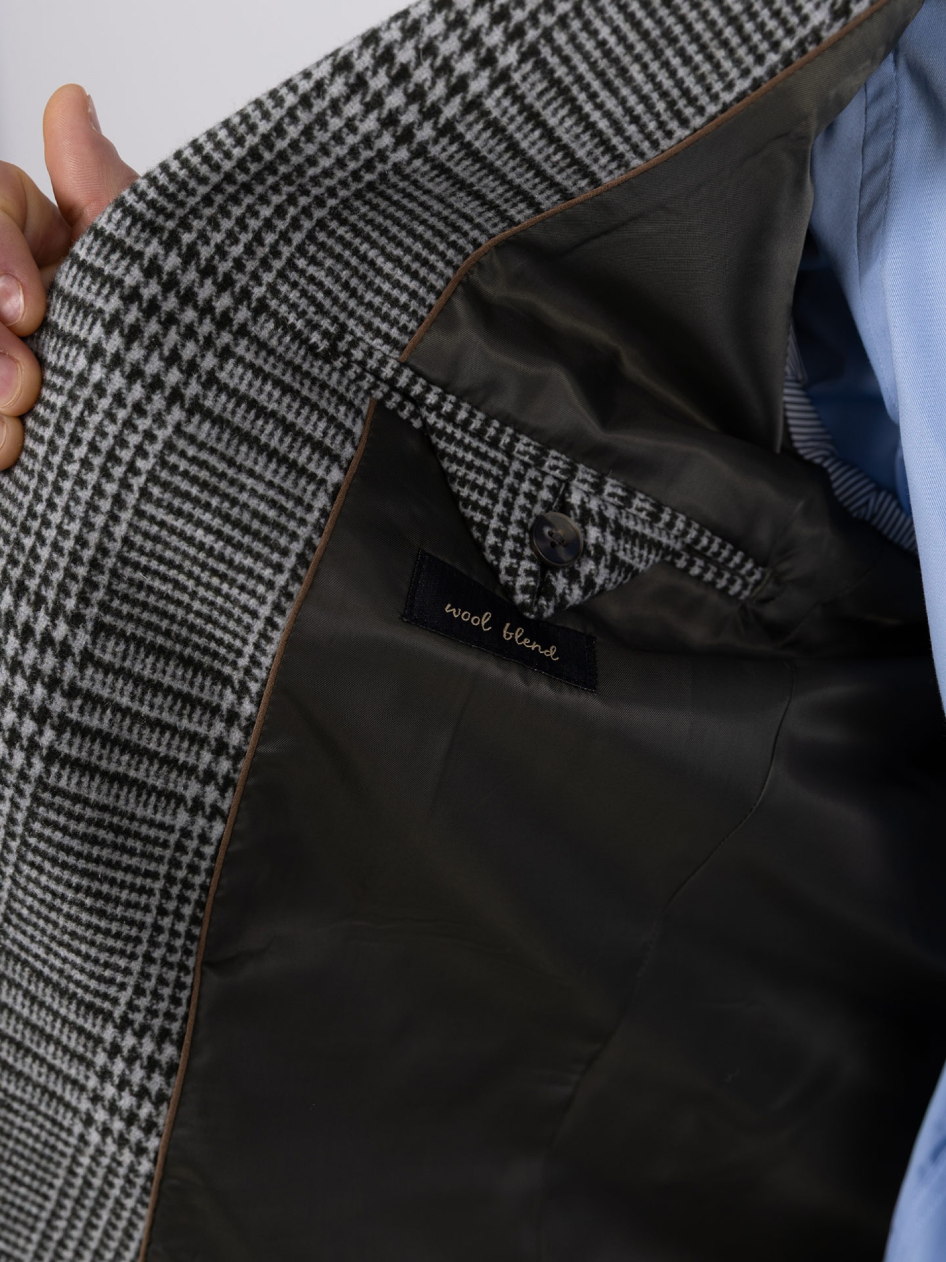 Wool blazer with a checked pattern