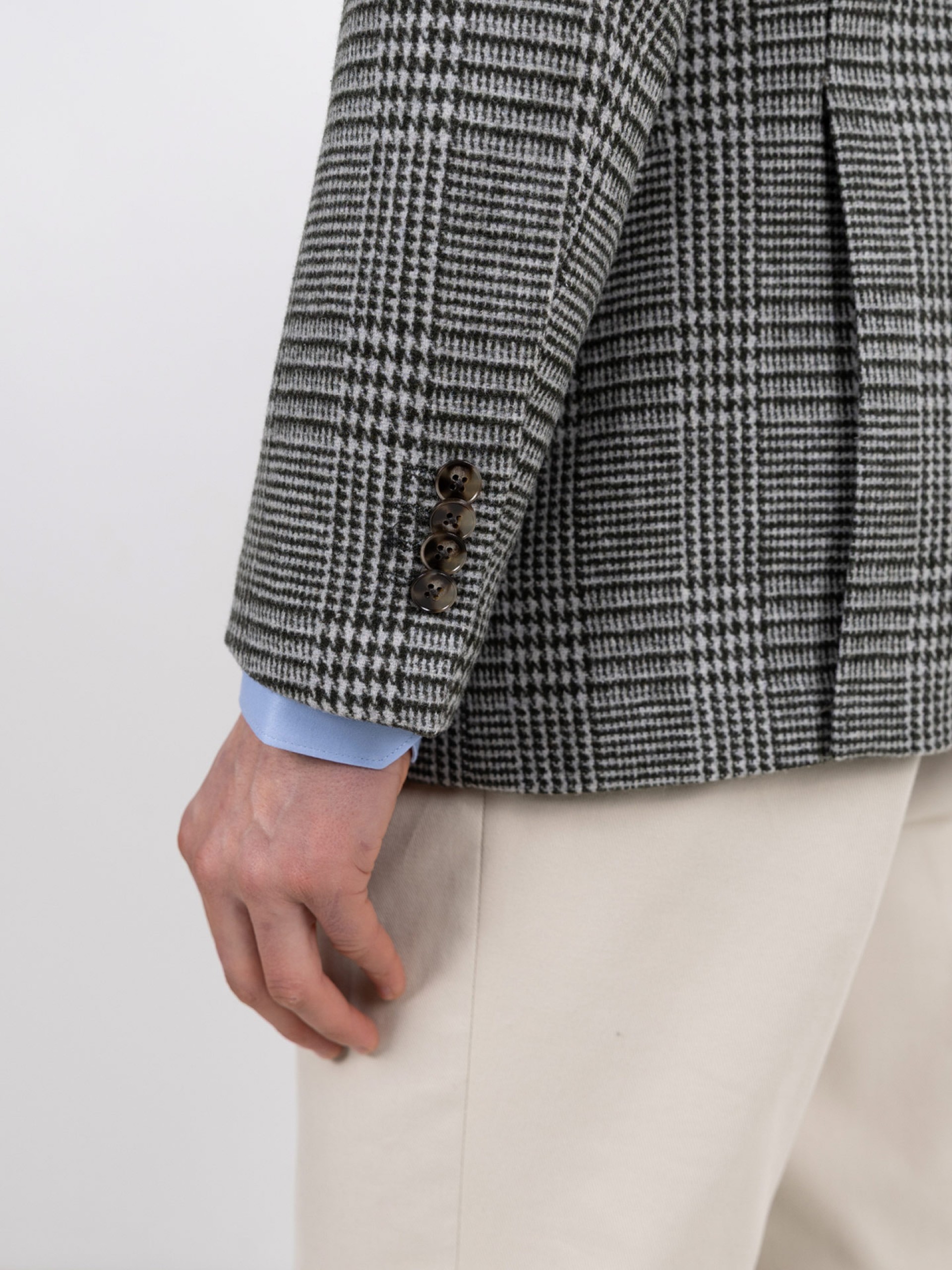 Wool blazer with a checked pattern