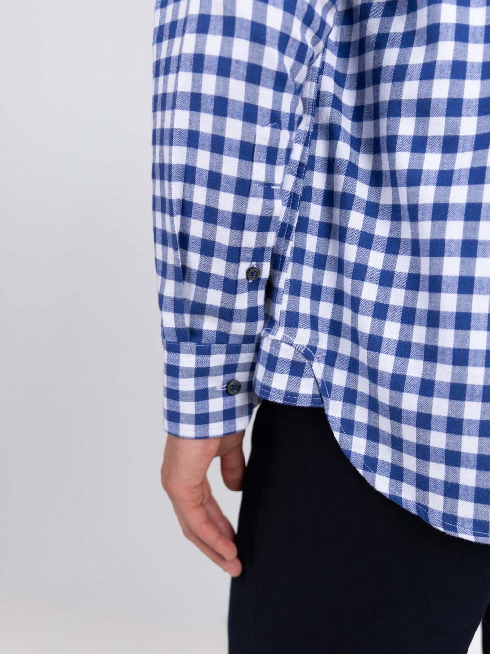 Camisa de algod�n con estampado de cuadros