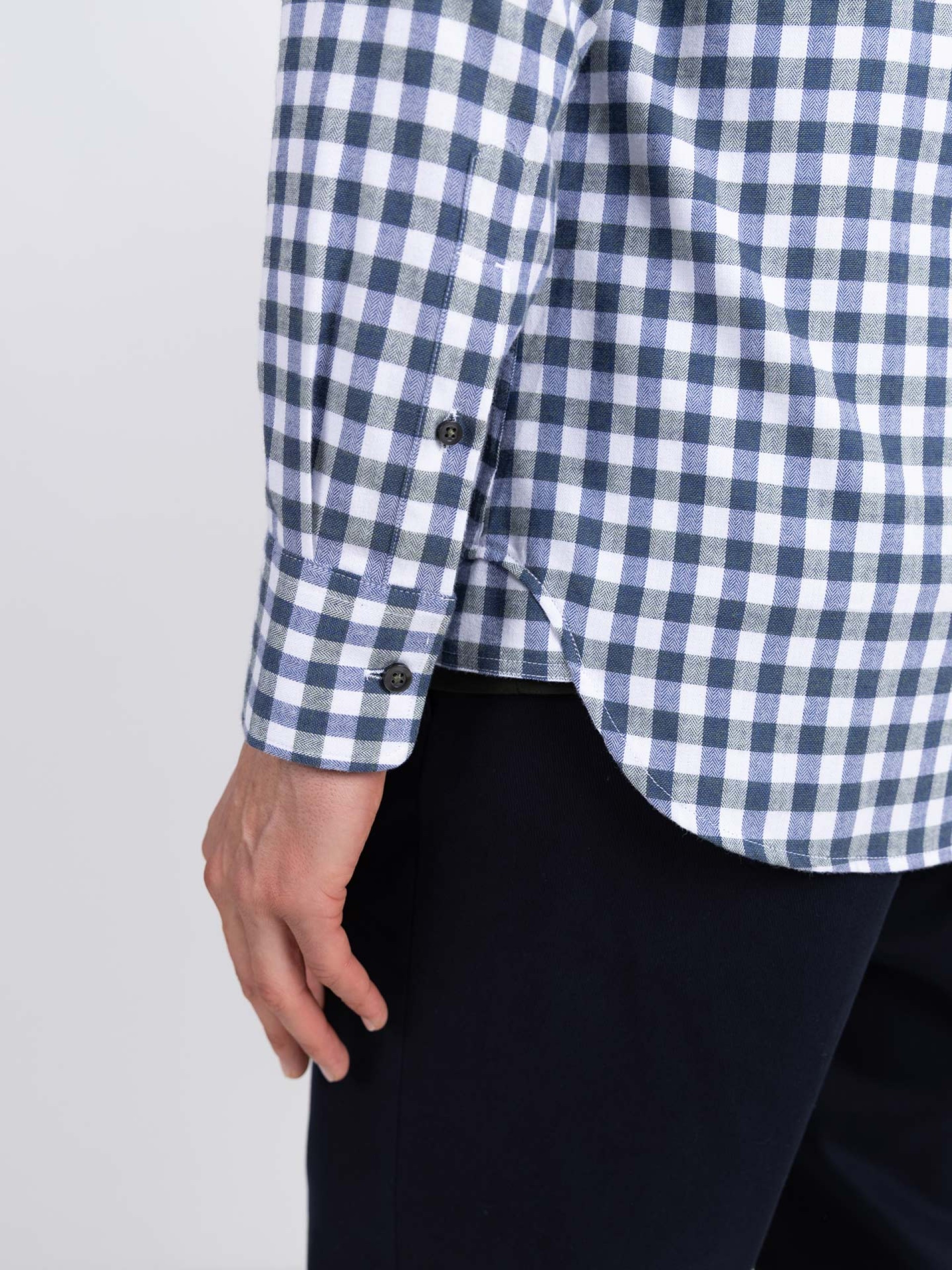 Camisa de algodão padrão xadrez
